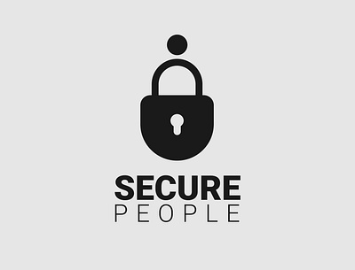 Secure People logo branding design illustrator lock logo logo design minimalist people secure typography vector
