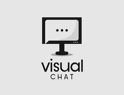 Visual Chat logo brand identity branding chat design illustrator logo logo design minimalist talk tv typography vector visual
