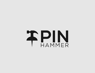 Pin Hammer brand designer branding design hammer illustrator logo logo design minimalist pin typography vector