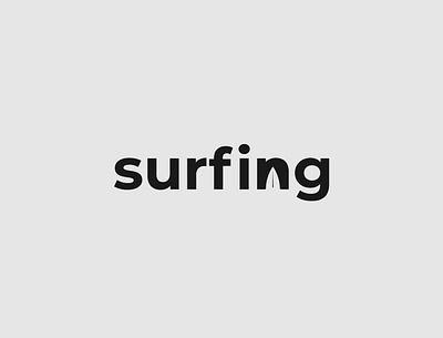 Surfing Logo brand identity branding design illustrator logo logo design minimalist surfing typography vector wordmark