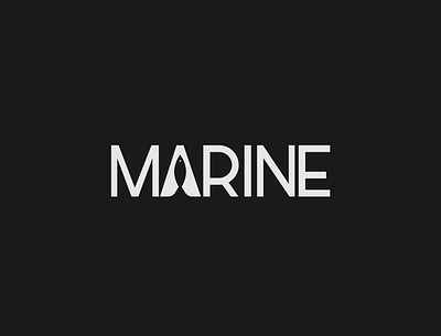 Marine Logo brand design branding design fish illustrator logo logo design marine minimalist typography vector wordmark