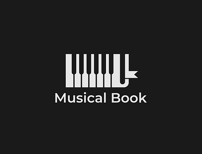 Musical Book logo book branding illustrator logo minimalist music piano typography vector