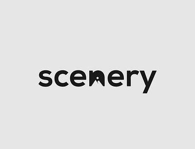 Scenery Logo branding design frame illustrator logo minimalist mountain scene typography vector