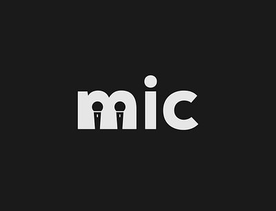 Mic logo branding illustrator logo logo design mic microphone minimalist typography vector wordmark