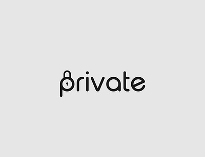 Private logo branding design illustrator lock logo logo design minimalist private safety typography vector wordmark