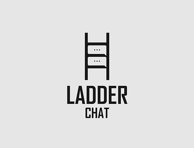 Ladder chat logo brand identity branding chat illustrator ladder logo logo design minimalist typography vector