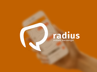 Radius im logo brand branding logo messenger