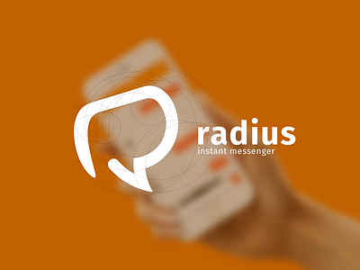 Radius im logo brand branding logo messenger