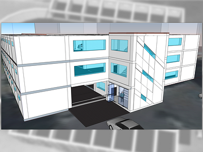 Parking lot architecture minimalistic parking sketchup tryout