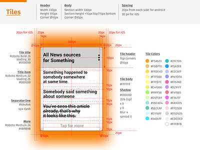 Ui guide for Bubblr tiles android app application branding ios news promo ui ux