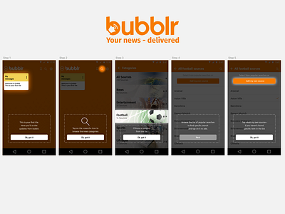 Bubblr app tutorial ui android app application branding ios news promo ui ux