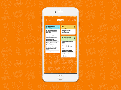 Bubblr app pattern for news