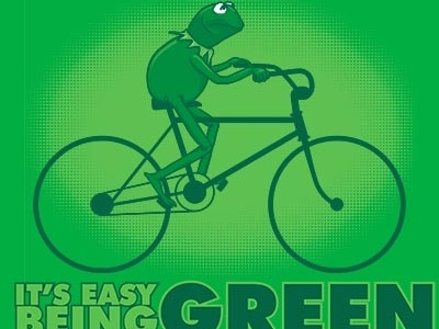 It's Easy Being Green biking conservation kermit muppets threadless