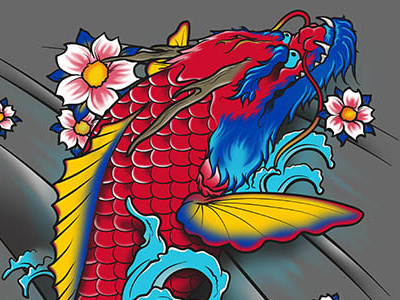 Dragon Koi japanese koi t shirt tattoo