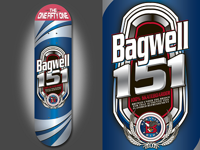 Bagwell 151 151 beer cans burnside deck graphics portland skateboard skateboarding