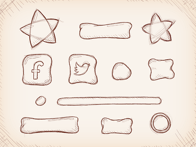 Interface Sketches buttons cute game interface mobile progress sketch star
