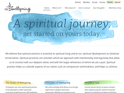 Wellspring Mockup brush church homepage logo modern process redesign watercolor web design website