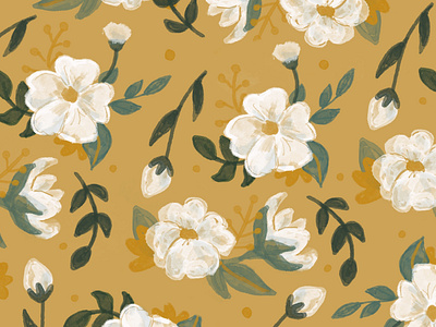 White and Gold Floral