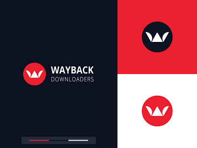 Wayback Downloaders Logo glowlogix glowlogix logo design logo logo design red wayback waybackdownloaders
