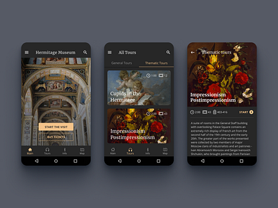 The Hermitage Museum Audioguide android android app app app design application black design mobile mobile ui museum ui