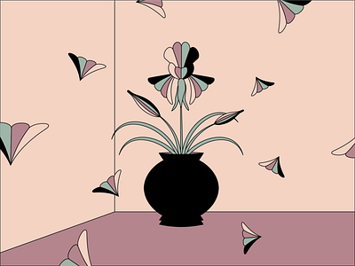 Windswept Irises adobeillustrator digital editorial illustration flower flowers illustration line art minimal movement practice