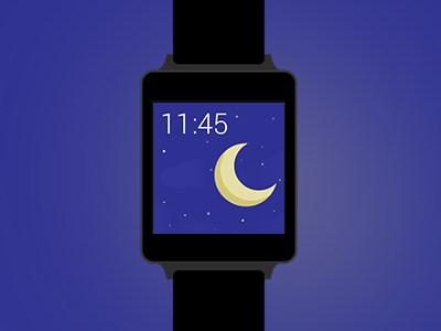 Flat LG G Watch Mockup android download free lg g watch mockup moon night stars time wear