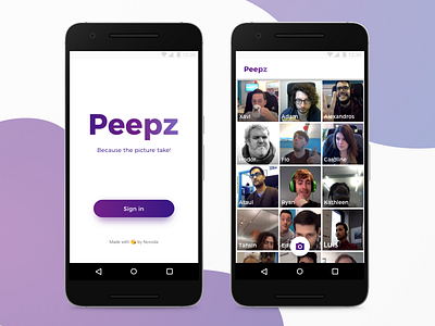 Peepz by Novoda android app camera open peepz project purple remote source team work