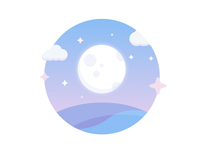 Moonrise Illy earth gradient illustration moon moonrise night reject sketch sky space starry stars