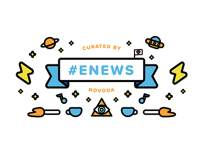 #Enews Header coffee company culture friendly fun icons music news newsletter space tech