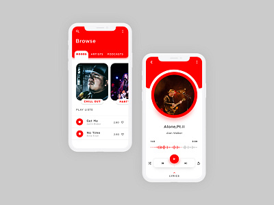 Mobile Music Player App adobe xd adobexd app design branding design design graphic designer ui designer mobile music music app music player orange player ui ui design uiux uiux design