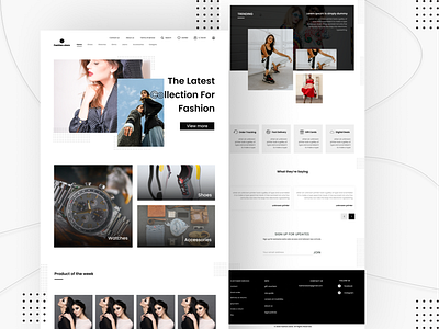 Fashion Shop Web Design adobe xd adobexd black blackandwhite branding design clothstoree design designer fashion fashion brand fashionshop fashionstore fashionweb figma landingpage ui design uidesign web design webdesign website