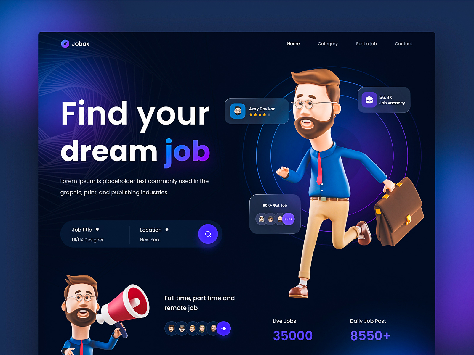 Find Job Web Design By Axay Devikar On Dribbble