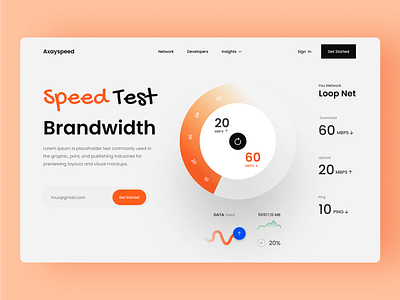 Speed Test Web Design 3d animation app design axaydevikar branding design design graphic design landingpage logo motion graphics onlinespeed ui design uidesign uiux uiweb web web design webapp webdesign webuidesign