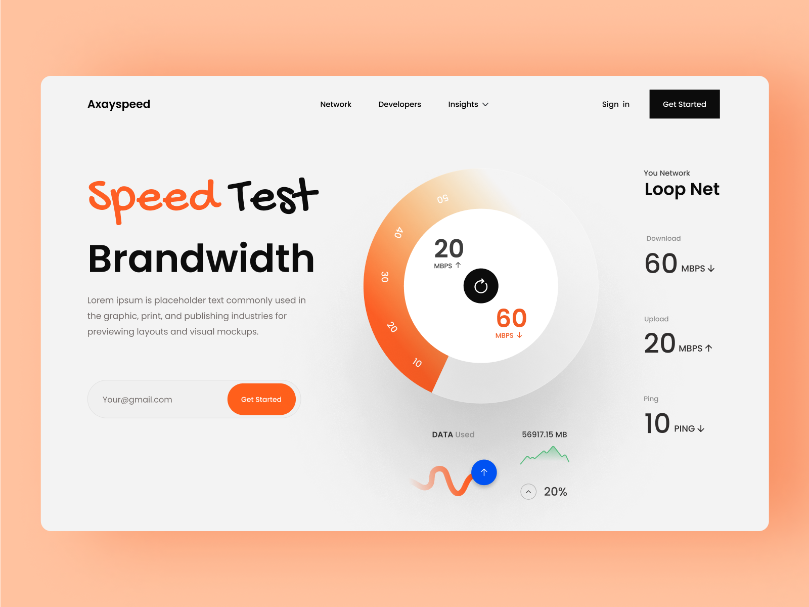 Speed Test Web Design by Axay Devikar on Dribbble