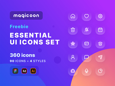 magicoon - Modern Icons Library designassets figma free freebie freeicons giveaway iconlibrary iconography icons iconset iconspack illustration inspiration library magicoon modern icons svg uidaily uidesign uiressources