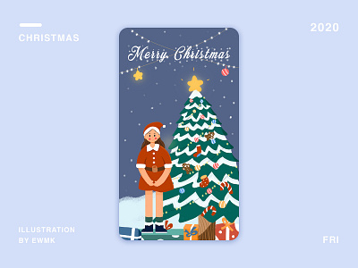 Merry Christmas app design illustration ui