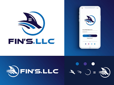 FIN'S.LLC - Brand Logo Design branding branding design business logo flat logo logo design minimalist logo modern logo unique logo