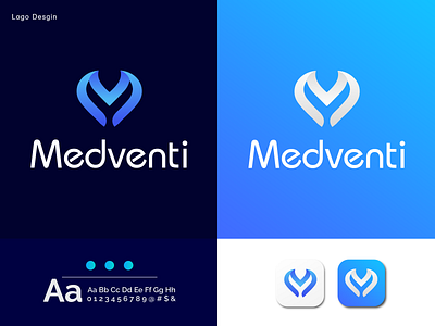 Medventi Modern Logo Design branding business logo design illustration logo logo design minimalist logo modern logo ui vector