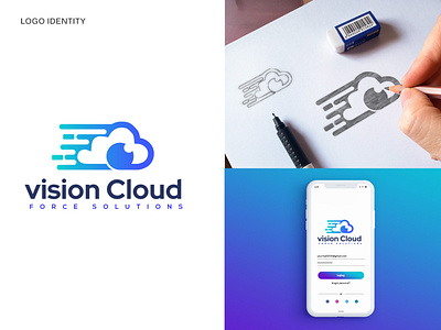 Cloud Logo Design branding business logo cloud design gradient logo logo logo design minimalist logo modern logo vision