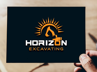 Horizon Excavating Logo Design branding business logo designer excavating logo horizon logo illustration lgo logo logo design minimalist logo modern logo track logo vector