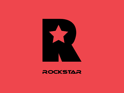 Rockstar brand identity creative logo logo logo design logo designer logo mark negative space rockstar typography