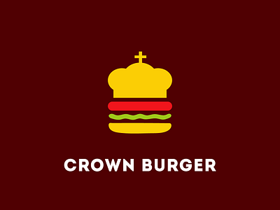 Crown Burger Logo Mark brand identity branding burger burger logo creative logo crown crown logo fast food fast food logo illustration logo logo design logo designer logo mark typography vector