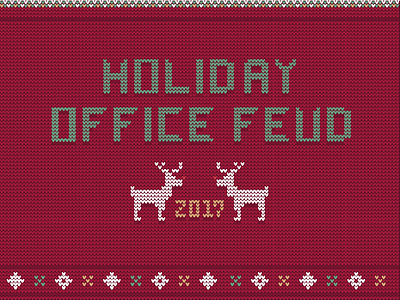 Office Feud - Cover Slide christmas family feud holiday red reindeer sweater