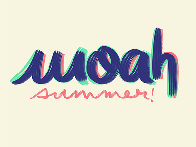 Woah Summer! fun lettering procreate purple summer