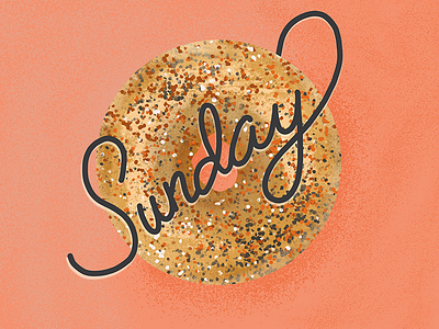 Sundays Are Everything bagel everything lettering makingarteveryday monoweight procreate sunday