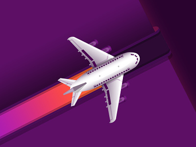 Plane progress bar loader plane progress bar purple ui vector