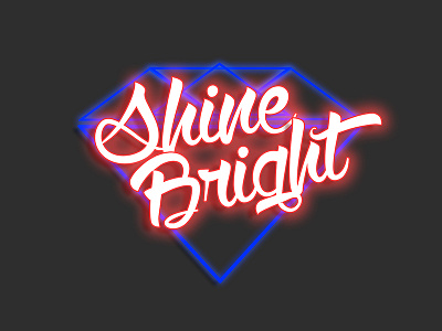 Shine Bright Logo blue bright christmas diamond glow grey light logo neon shadow shine