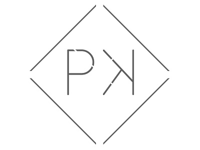 New Logo cutout diamond grey letters lines logo