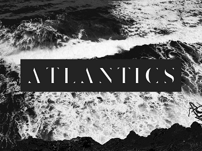 Atlantics Logo band black box delicate logo sea simple vintage white