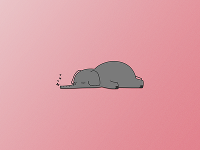 Baby elephant adorable cute elephant flat flat design illustration illustrator minimal mood sleep sleeping sleepy vector